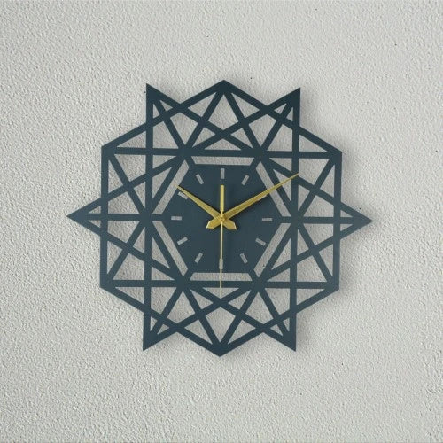 Star Hexagonal Metal Wall Clock