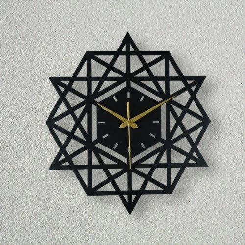 Star Hexagonal Metal Wall Clock