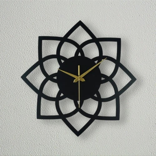 Abstract Lotus Metal Wall Clock