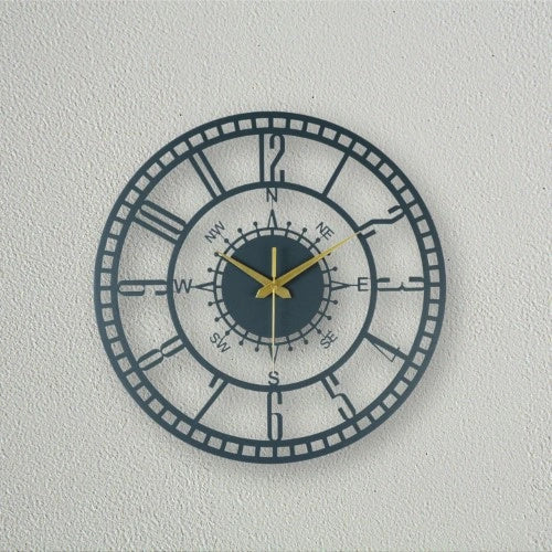 Directional Metal Wall Clock