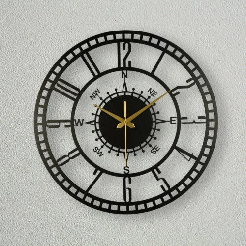Directional Metal Wall Clock