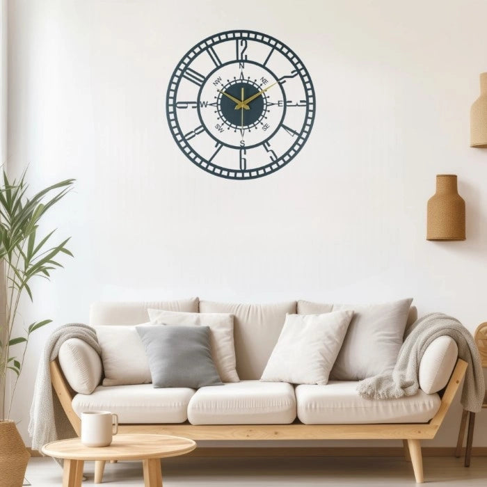 Directional Metal Wall Clock