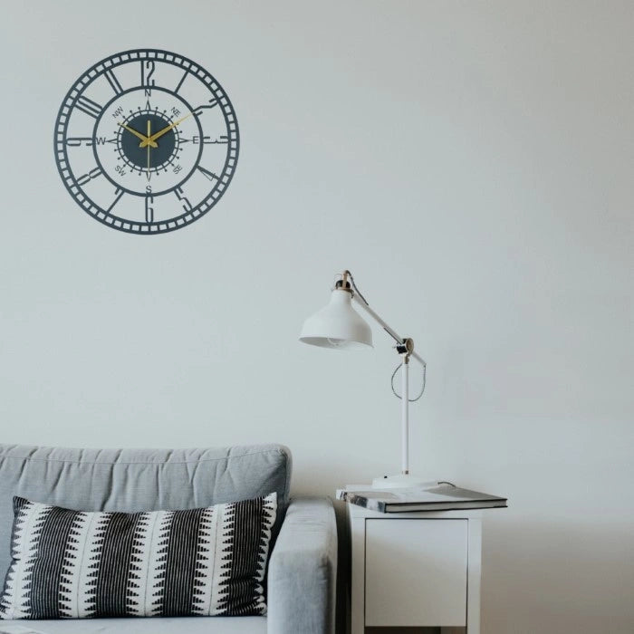 Directional Metal Wall Clock