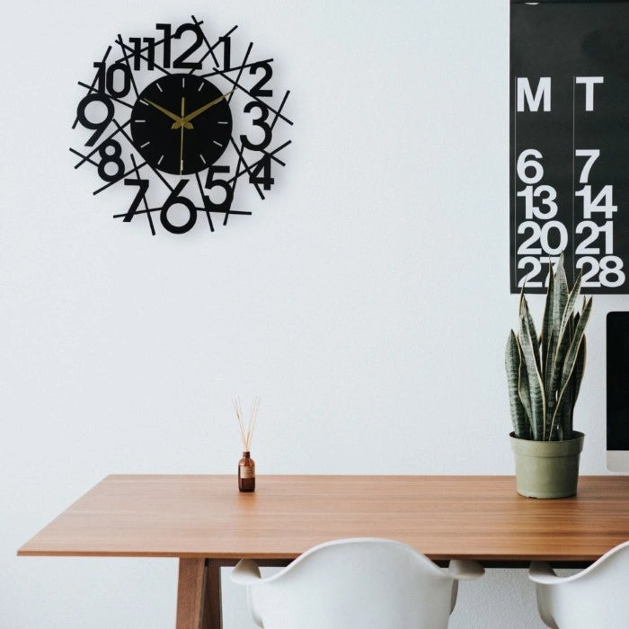 Supporting lines Metal Wall Clock
