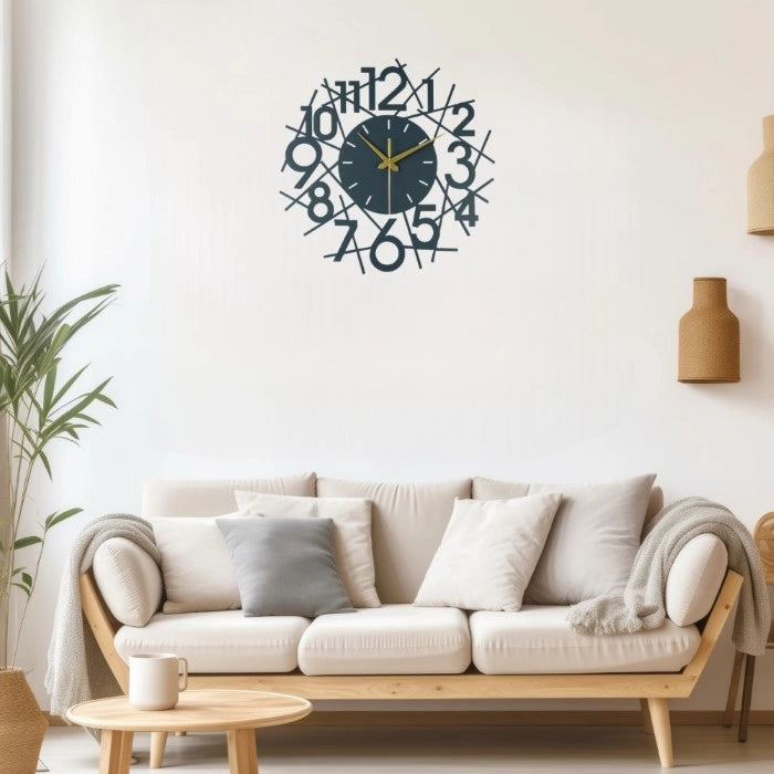 Supporting lines Metal Wall Clock