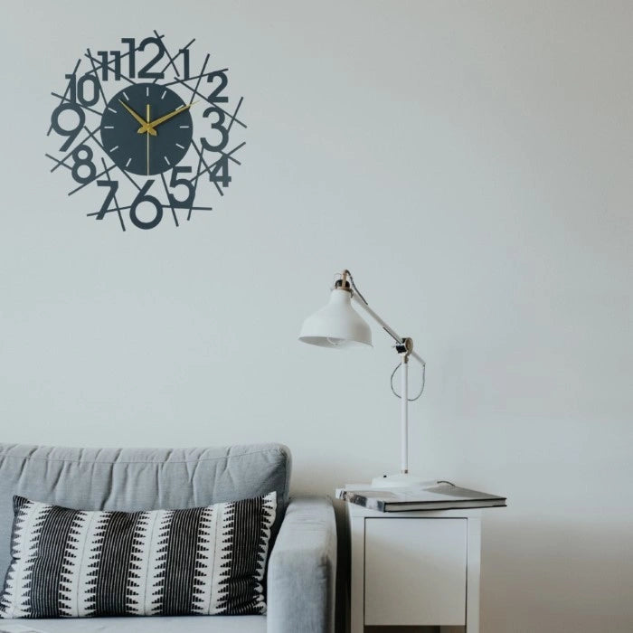 Supporting lines Metal Wall Clock
