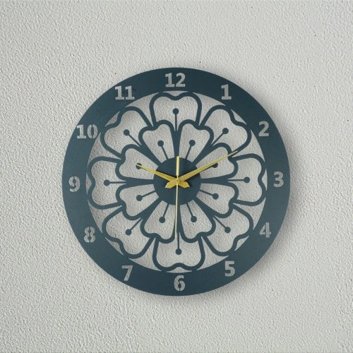 Floral Metal Wall Clock