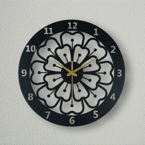 Floral Metal Wall Clock