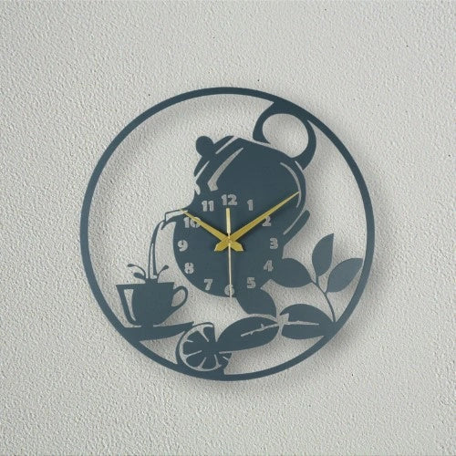 Pouring Tea Metal Wall Clock