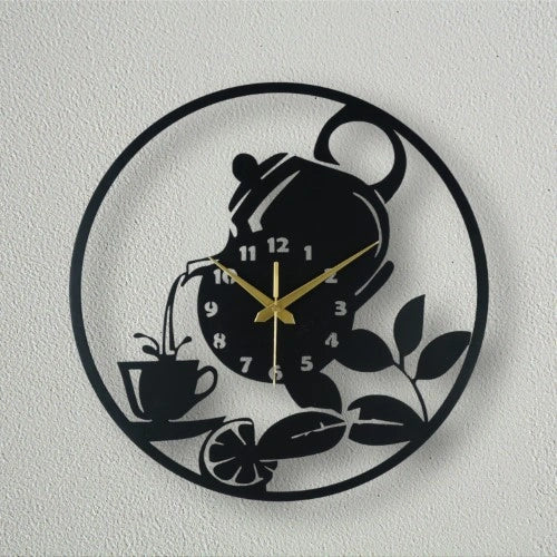 Pouring Tea Metal Wall Clock