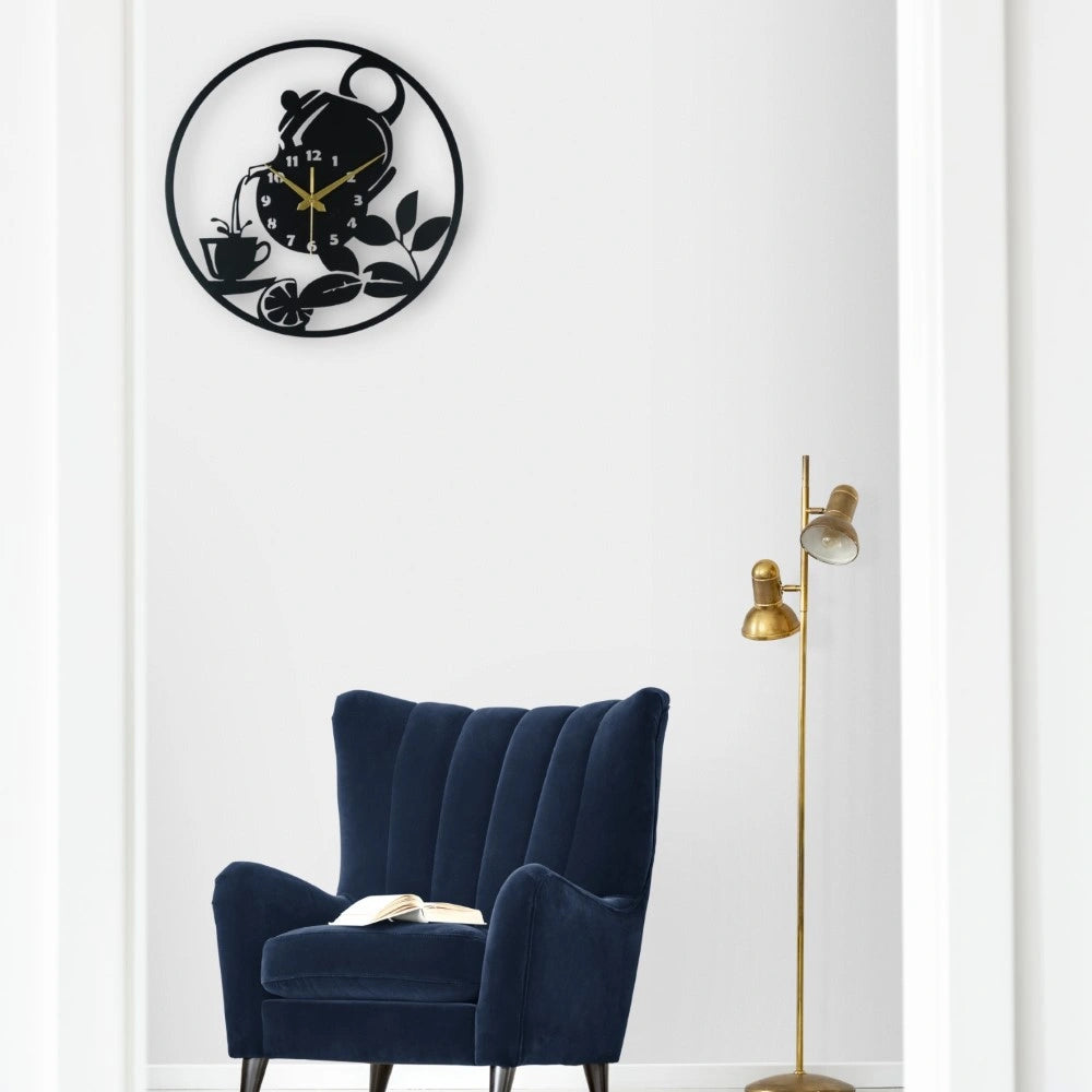Pouring Tea Metal Wall Clock