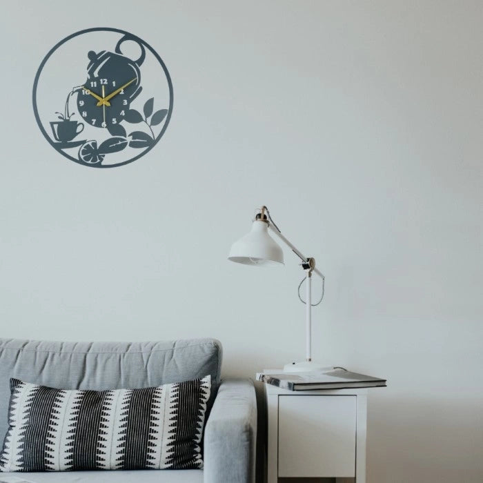 Pouring Tea Metal Wall Clock