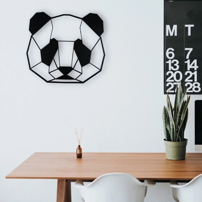 Panda Face Metal Wall Art