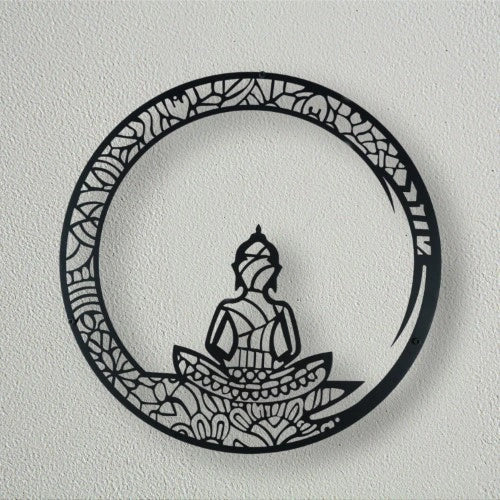 Meditating Buddha Metal Wall Art