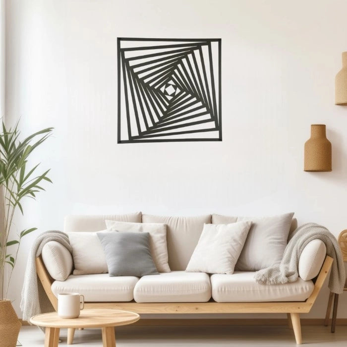 The Spiralling Square Metal Wall Art